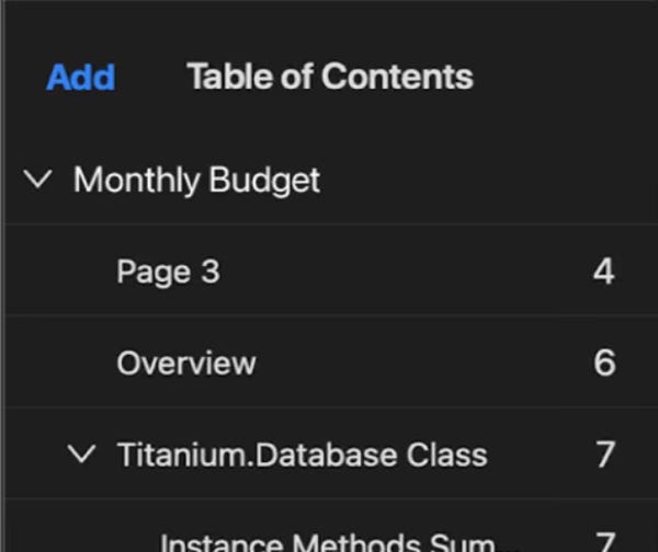 PDF Office allows  custom table of content and more...