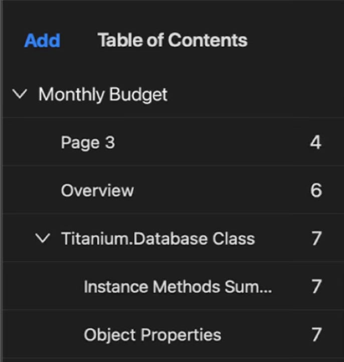 PDF Office allows  custom table of content and more...